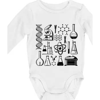 Kojenecký body Laboratoř - ikony - Body kojenecké s dlouhým rukávem - Dlouhý r. do 3 měs ( Bílá )