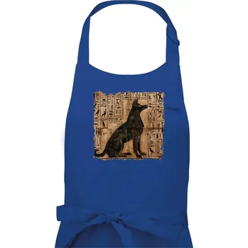 Kuchyňská zástěra Egyptské hieroglyfy pes - Pánská zástěra na vaření - Univerzální velikost ( Královská modrá )
