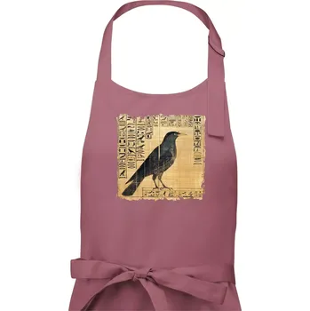 Kuchyňská zástěra Egyptské hieroglyfy pták - Dámská zástěra na vaření - Univerzální velikost ( Starorůžová )