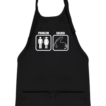 Kuchyňská zástěra Problém rybaření - Dětská zástěra na vaření - Univerzální velikost ( Černá )