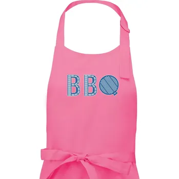 Kuchyňská zástěra BBQ nápis - Dámská zástěra na vaření - Univerzální velikost ( Růžová )