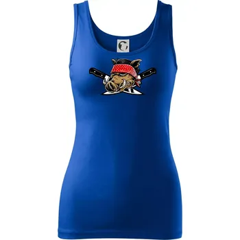 Dámské tričko Divočák nože - Dámské tílko - XS ( Královská modrá )