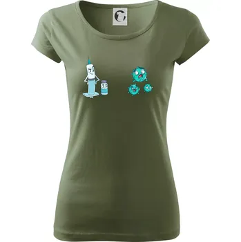 Dámské tričko Očkování a virus - Dámské triko Pure - 3XL ( Khaki )