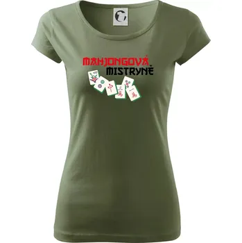 Dámské tričko Mahjongová mistryně - Dámské triko Pure - XS ( Khaki )