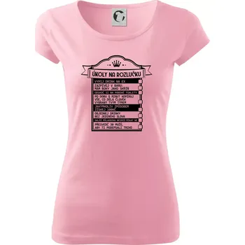 Triko na rozlučku s úkoly pro nevěstu - vintage - Dámské triko Pure - XL ( Růžová )