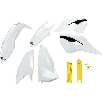 UFO kompletní sada plastů (FULL KIT) s kryty tlumičů HUSQVARNA TE/FE 125/250/300/350/450 14 barva (bílá) (HU614E999) (UFO kompletní sada plastů (FULL KIT) s kryty tlumičů HUSQVARNA TE/FE 125/250/300/350/450 14 barva (bílá) (HU614E999))