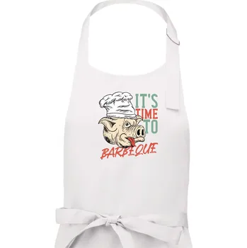 Kuchyňská zástěra It's Time to Barbeque - Dámská zástěra na vaření - Univerzální velikost ( Bílá )
