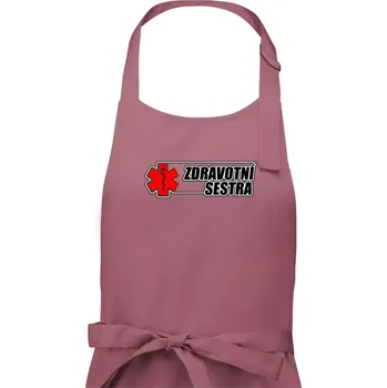 Kuchyňská zástěra Zdravotní sestra - kříž - Dámská zástěra na vaření - Univerzální velikost ( Starorůžová )