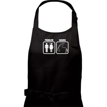 Kuchyňská zástěra Problém rybaření - Dámská zástěra na vaření - Univerzální velikost ( Černá )