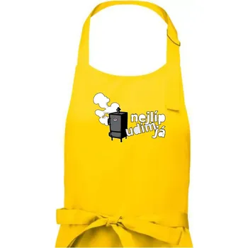 Kuchyňská zástěra Nejlíp udím já - Dámská zástěra na vaření - Univerzální velikost ( Žlutá )
