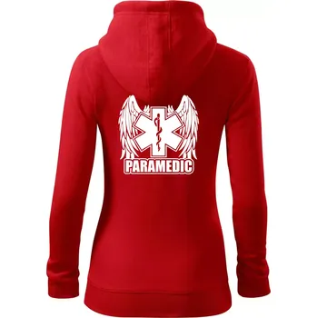 Dámská mikina Paramedic - Dámská mikina trendy zipper s kapucí - M ( Červená )