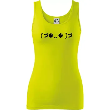 Veselý kaomoji - Dámské tílko - XS ( Limetková )