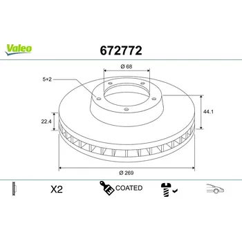 Brzdový kotouč Brzdový kotouč VALEO 672772