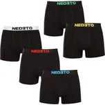 5PACK pánské boxerky Nedeto černé (5NBC2) 5XL