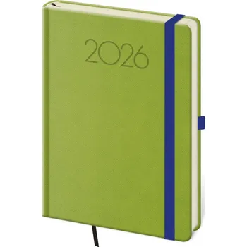 Diář Týdenní diář 2026 Helma A5 - New Praga zelený s gumičkou