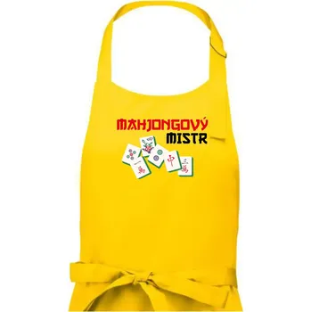 Kuchyňská zástěra Mahjongový mistr - Pánská zástěra na vaření - Univerzální velikost ( Žlutá )