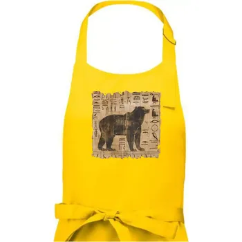 Kuchyňská zástěra Egyptské hieroglyfy medvěd - Pánská zástěra na vaření - Univerzální velikost ( Žlutá )