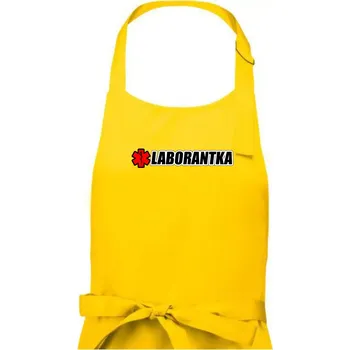 Kuchyňská zástěra Laborantka kříž - Dámská zástěra na vaření - Univerzální velikost ( Žlutá )