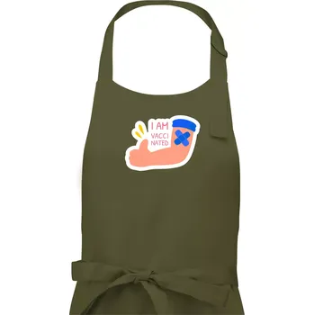 Kuchyňská zástěra I am vaccinated - Dámská zástěra na vaření - Univerzální velikost ( Khaki )
