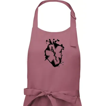 Kuchyňská zástěra Zdravotnické srdce - Pánská zástěra na vaření - Univerzální velikost ( Starorůžová )