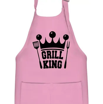 Kuchyňská zástěra Grilování - Grill King - Dětská zástěra na vaření - Univerzální velikost ( Růžová )