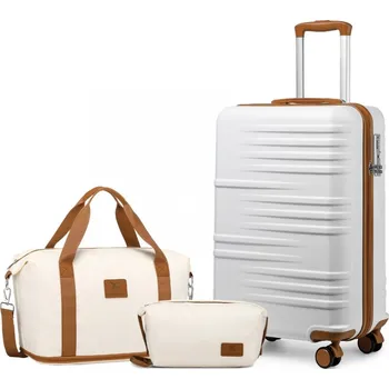 Smetanová cestovní sada kufru a tašek 3 v 1 Aisling