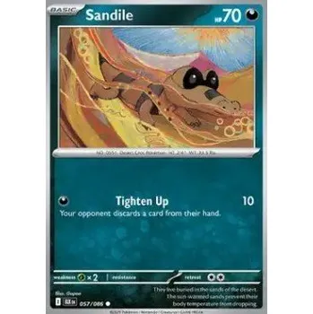 Sběratelská karetní hra Pokémon BLK 057/086 Sandile - Black Bolt Stav: Near Mint, Verze: NORMAL