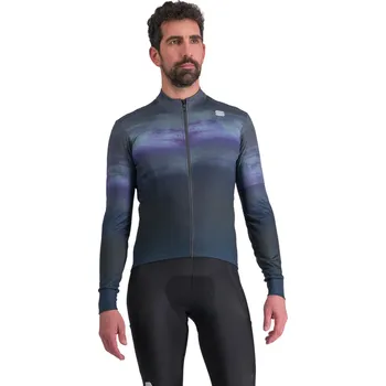 cyklistický dres Pánský cyklistický dres s dlouhým rukávem SPORTFUL-Flow supergiara thermal jersey, galaxy blue black Mix XXL