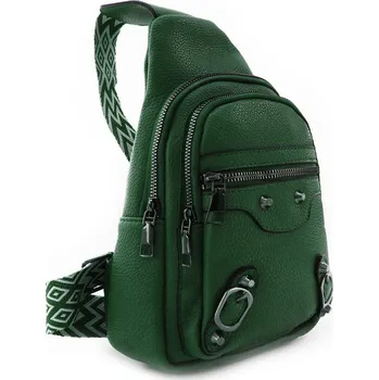 Městský batoh Tmavě zelený dámský batoh přes tělo Vespera
