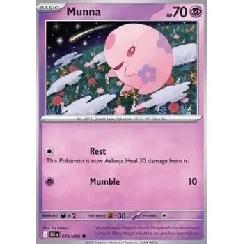 Sběratelská karetní hra Pokémon BLK 035/086 Munna - Black Bolt Stav: Near Mint, Verze: REVERSE HOLO