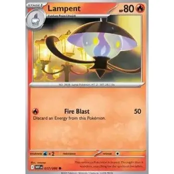 Sběratelská karetní hra Pokémon WHT 017/086 Lampent - White Flare Stav: Near Mint, Verze: NORMAL