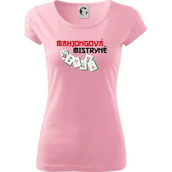 Dámské tričko Mahjongová mistryně - Dámské triko Pure - XS ( Růžová )