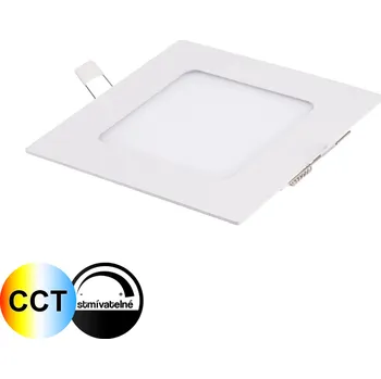 LED panel T-led Bílý hranatý LED panel DUAL CCT 24V 6W vestavný stmívatelný 24SW6 102204