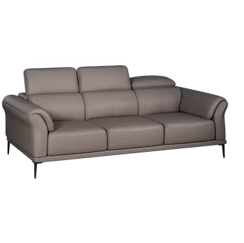 Sedací souprava RIVIERA - 3, 3-místná sedací souprava, koženka šedá