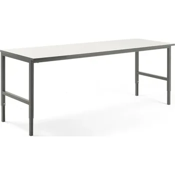 Dílenský stůl Pracovní stůl CARGO, 2400x750 mm, bílá laminátová deska, šedý rám