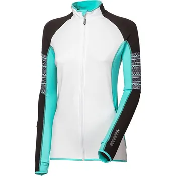 Dámská mikina Progress NORA dámská funkční sportovní celopropínací mikina černá/bílá/mint Velikost: M
