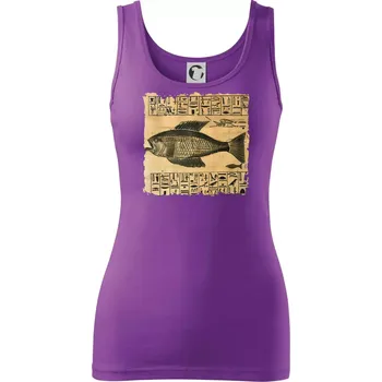 Dámské tričko Egyptské hieroglyfy ryba - Dámské tílko - XS ( Fialová )