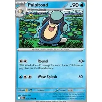 Volný čas Pokémon BLK 020/086 Palpitoad - Black Bolt Stav: Near Mint, Verze: REVERSE HOLO
