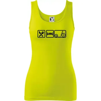 Eat sleep koloběžka velké a malé kolo - Dámské tílko - S ( Limetková )