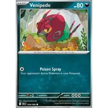 Sběratelská karetní hra Pokémon BLK 054/086 Venipede - Black Bolt Stav: Near Mint, Verze: NORMAL
