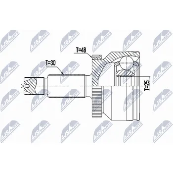 Poloosa kola Sada kloubů, hnací hřídel AJS Parts NPZ-HY-558
