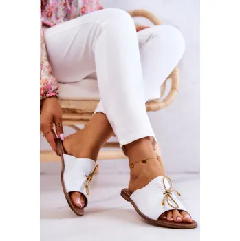 Dámské pantofle Kožené Dámské pantofle Nicole 2659/004 a Barva: Bílá, Velikost: 36