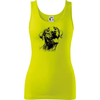 Černobílá karikatura Labrador světlý - Dámské tílko - L ( Limetková )