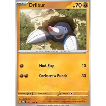 Sběratelská karetní hra Pokémon BLK 045/086 Drilbur - Black Bolt Stav: Near Mint, Verze: REVERSE HOLO