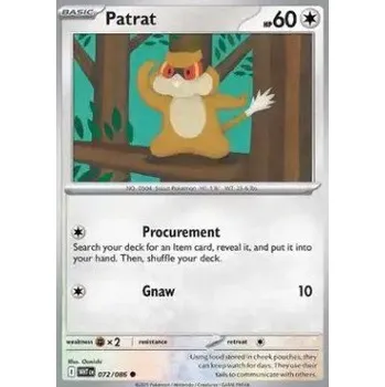 Sběratelská karetní hra Pokémon WHT 072/086 Patrat - White Flare Stav: Near Mint, Verze: NORMAL