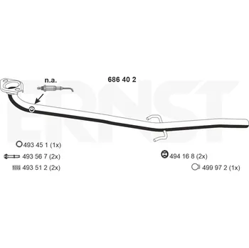 Výfuková trubka Výfuková trubka ERNST 686402