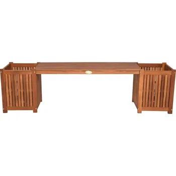 Zahradní lavice Garden Pleasure Dřevěná akátová lavička s květináčem VANDA Lavička s truhlíkem na květináč | 985191