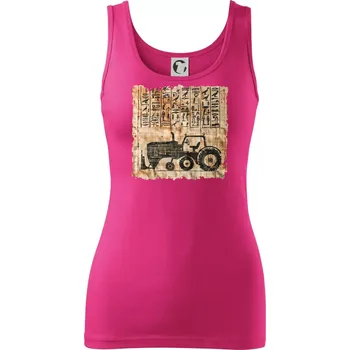 Dámské tričko Egyptské hieroglyfy traktor - Dámské tílko - XL ( Purpurová )