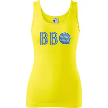 Dámské tričko BBQ nápis - Dámské tílko - L ( Citrónová )