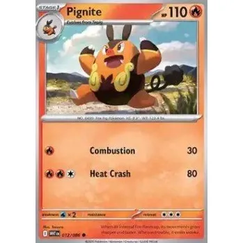 Sběratelská karetní hra Pokémon WHT 012/086 Pignite - White Flare Stav: Near Mint, Verze: NORMAL